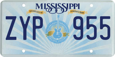 MS license plate ZYP955