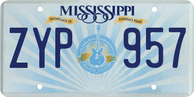 MS license plate ZYP957