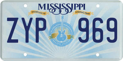 MS license plate ZYP969
