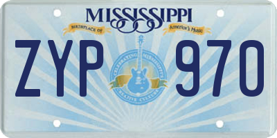 MS license plate ZYP970