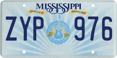 MS license plate ZYP976