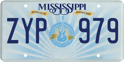 MS license plate ZYP979