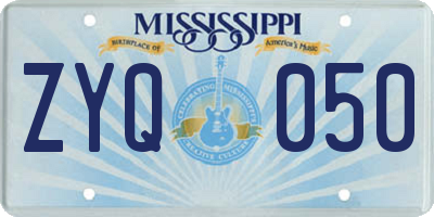 MS license plate ZYQ050