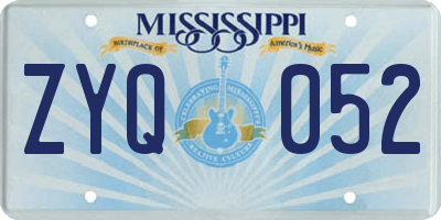 MS license plate ZYQ052