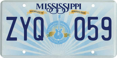 MS license plate ZYQ059