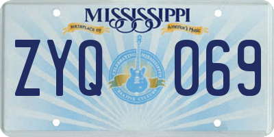 MS license plate ZYQ069