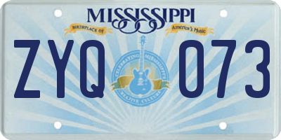 MS license plate ZYQ073