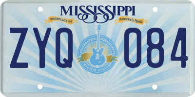 MS license plate ZYQ084