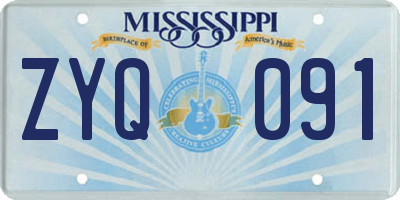 MS license plate ZYQ091