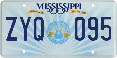 MS license plate ZYQ095