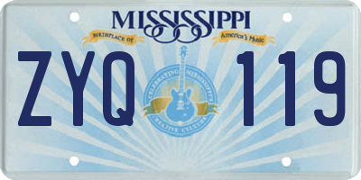 MS license plate ZYQ119