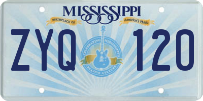 MS license plate ZYQ120