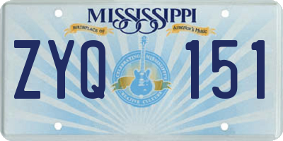 MS license plate ZYQ151