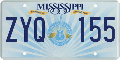 MS license plate ZYQ155