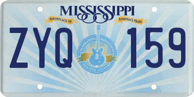 MS license plate ZYQ159