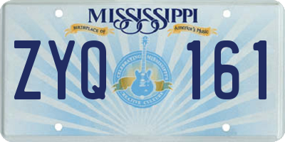 MS license plate ZYQ161