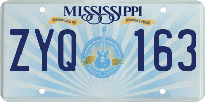 MS license plate ZYQ163