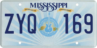 MS license plate ZYQ169