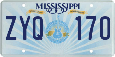 MS license plate ZYQ170