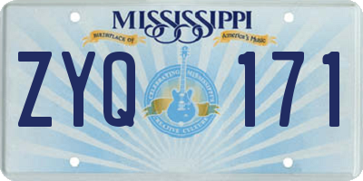 MS license plate ZYQ171