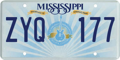 MS license plate ZYQ177