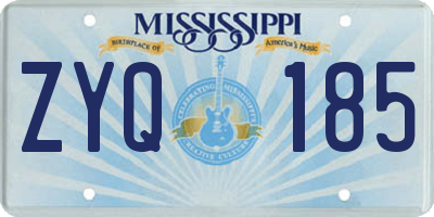 MS license plate ZYQ185