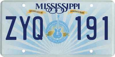 MS license plate ZYQ191
