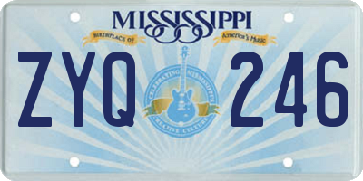 MS license plate ZYQ246