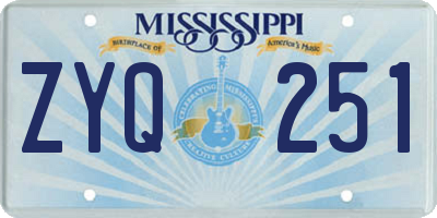 MS license plate ZYQ251