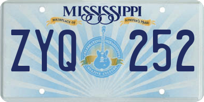 MS license plate ZYQ252