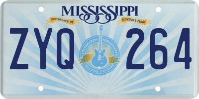 MS license plate ZYQ264