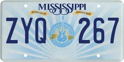 MS license plate ZYQ267