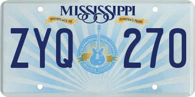 MS license plate ZYQ270