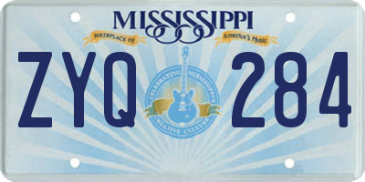 MS license plate ZYQ284