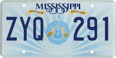 MS license plate ZYQ291