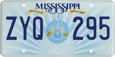 MS license plate ZYQ295