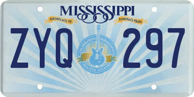 MS license plate ZYQ297