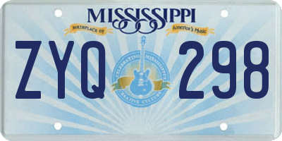 MS license plate ZYQ298