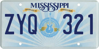 MS license plate ZYQ321