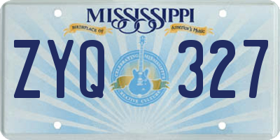 MS license plate ZYQ327