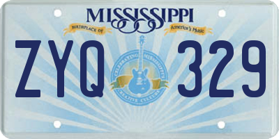 MS license plate ZYQ329