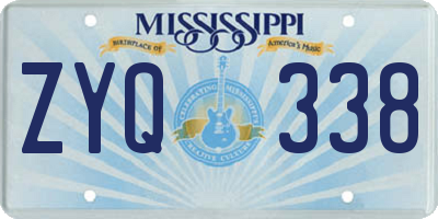 MS license plate ZYQ338