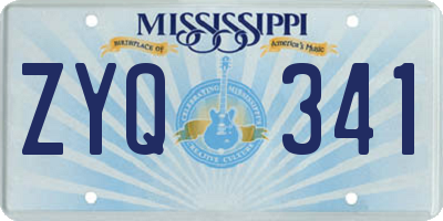 MS license plate ZYQ341