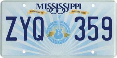 MS license plate ZYQ359
