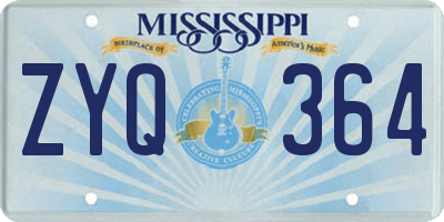 MS license plate ZYQ364