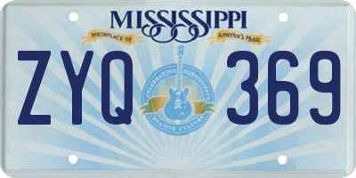 MS license plate ZYQ369