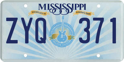 MS license plate ZYQ371