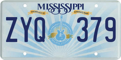 MS license plate ZYQ379
