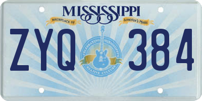 MS license plate ZYQ384