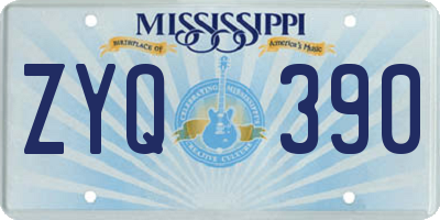 MS license plate ZYQ390